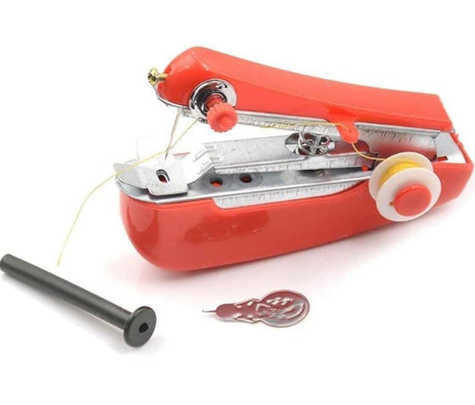Portable Mini Manual Stapler Style Hand Sewing Machine Craft Clothes Stitch Handheld Cordless Travel Use (Multi Color)